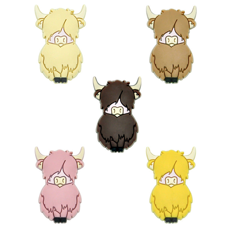 Wholesale 200PCS Baby Molar Cow Shaped Silicone Beads